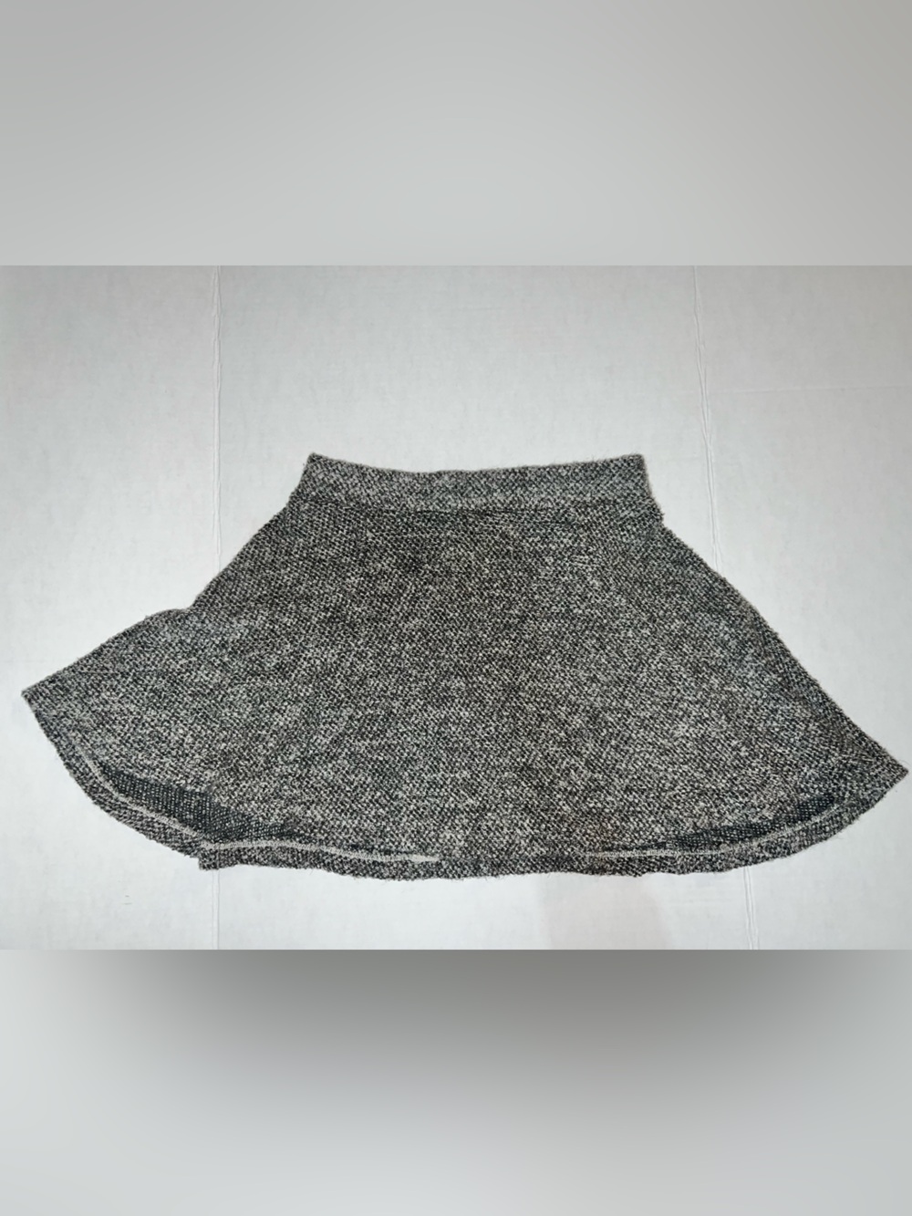 Textured Knit Charcoal Mini Skirt By Only